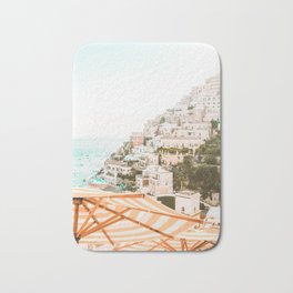 Positano, Italy Beach Vibes Photography Bath Mat | Beach, Room, Sea, Holiday, Travel, Gift, Summer, Italian, Romantic, Decor 