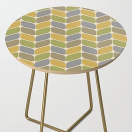 Vintage Diagonal Rectangles Green Yellow Gray Side Table