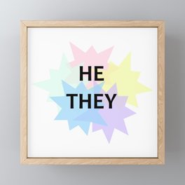 he/they pronouns Framed Mini Art Print