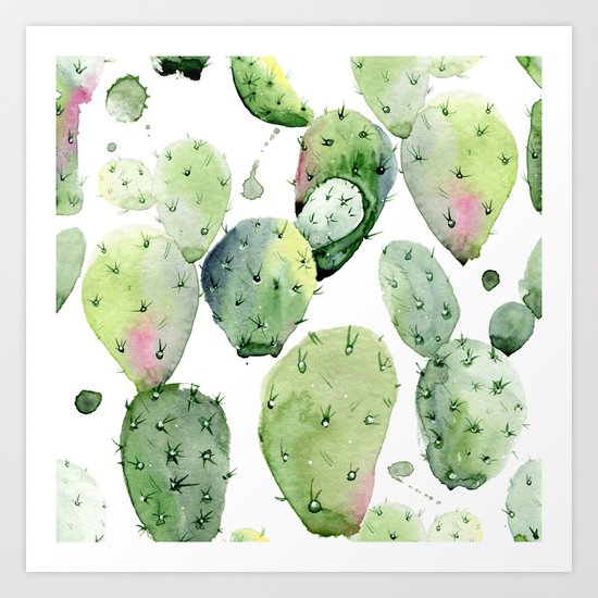 Cactus commotion Art Print
