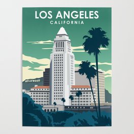 Los Angeles California Vintage Travel Poster Poster