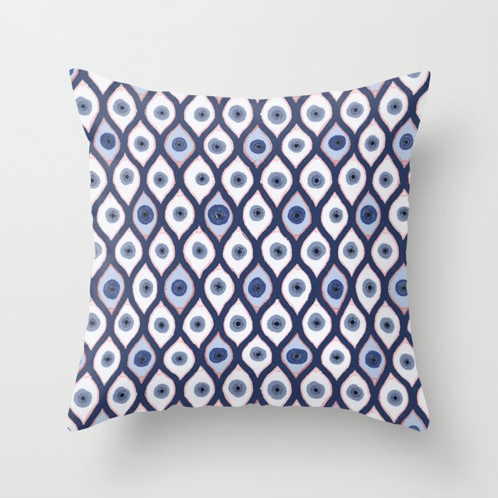 Blue Eyes Pattern Throw Pillow