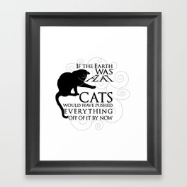 Cats on the Flat Earth Framed Art Print