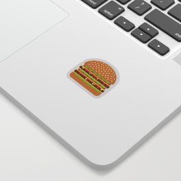 Hamburger on Pink Background Sticker