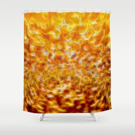 Golden Light Abstraction Shower Curtain