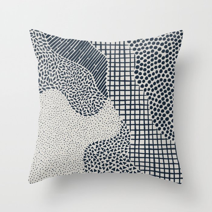 Dark Blue Patterned Pattern I Throw Pillow