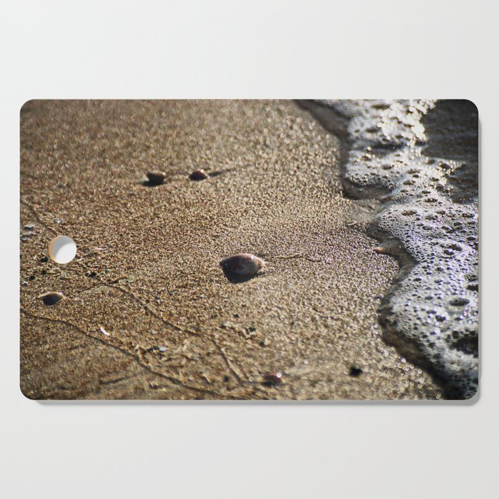Film generted close-up photo of wave and shell  Cutting Board