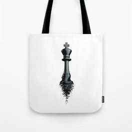 Farewell to the King / 3D render of chess king breaking apart Tote Bag