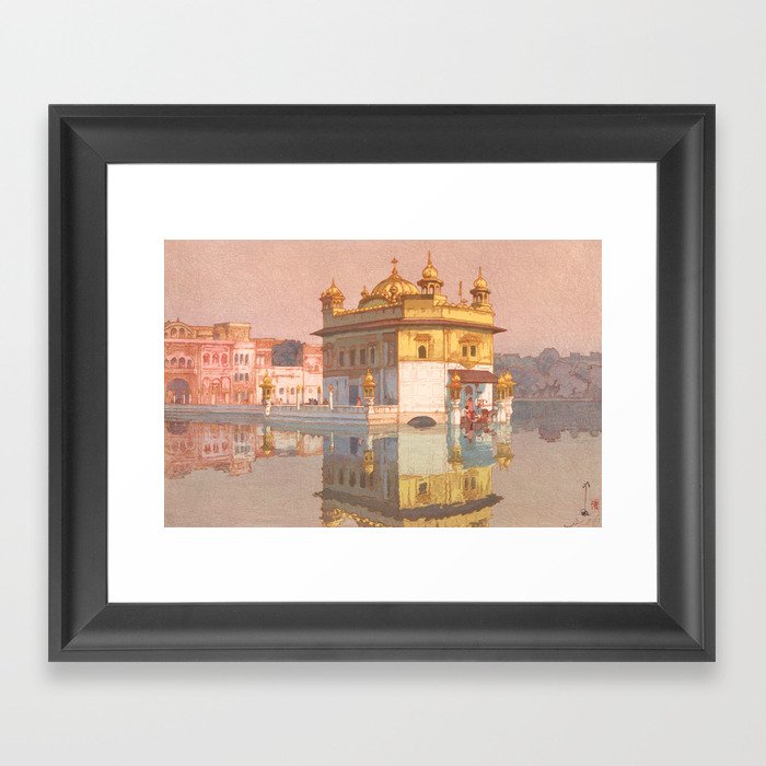 Golden Temple of Amritsar by Yoshida Hiroshi - Japanese Vintage Ukiyo-e Woodblock Painting Framed Art Print