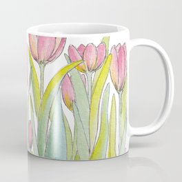 Pink Tulips Illustration Coffee Mug