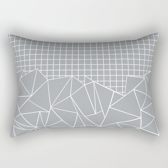 Abstract Outline Grid Grey Rectangular Pillow