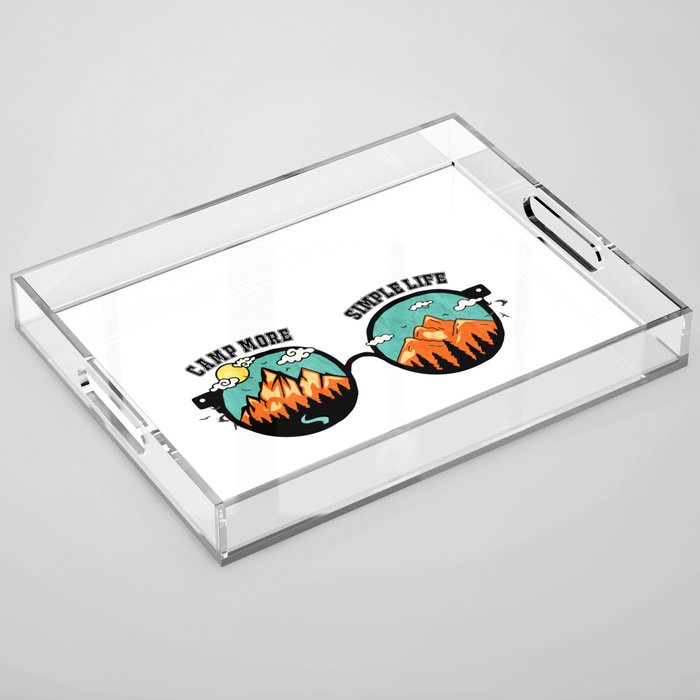 Camping Tent outdoors Graphic Design Acrylic Tray