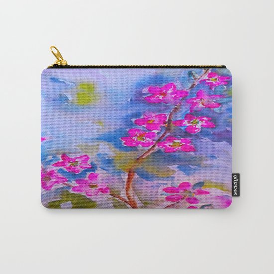 Watercolor Flowers Carry-All Pouch