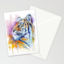 Young Tiger Watercolor Portrait Stationery Card