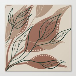 Modern abstract leaf brown Canvas Print