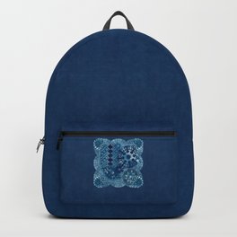 Cyanotype Collage Doilies Floral Perfume Backpack