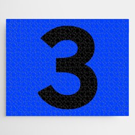 Number 3 (Black & Blue) Jigsaw Puzzle