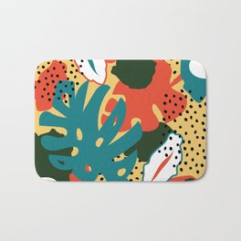 Abstract trendy hipster floral pattern Bath Mat