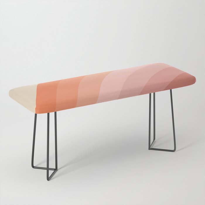 Pink and orange retro style rainbow Bench