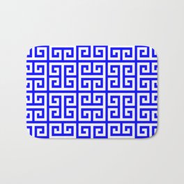 Greek Key (Blue & White Pattern) Bath Mat