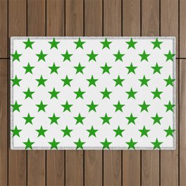 Stars Texture (Green & White) Outdoor Rug
