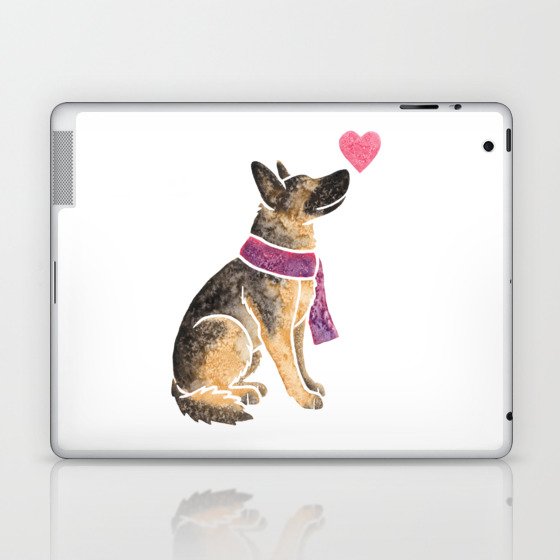 Watercolour German Shepherd Dog Laptop & iPad Skin