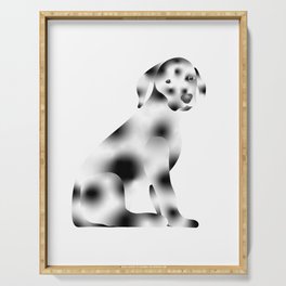 Dalmatian breed puppy dog ​​isolated on digital drawing Serving Tray