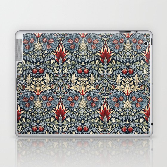 Vintage William Morris Snakeshead Red Floral Print Laptop & iPad Skin