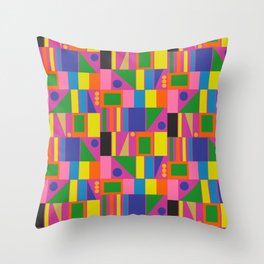 Colorful Mid Century Modern Modtastic Geometric Pattern Throw Pillow