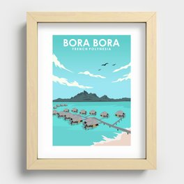 Bora Bora French Polynesia Travel Poster Recessed Framed Print