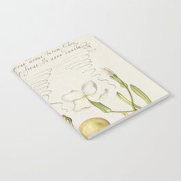 Vintage ornamental calligraphic art with grapes and flowers Notebook