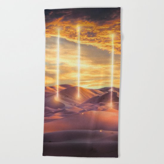 Escape through the light Beach Towel