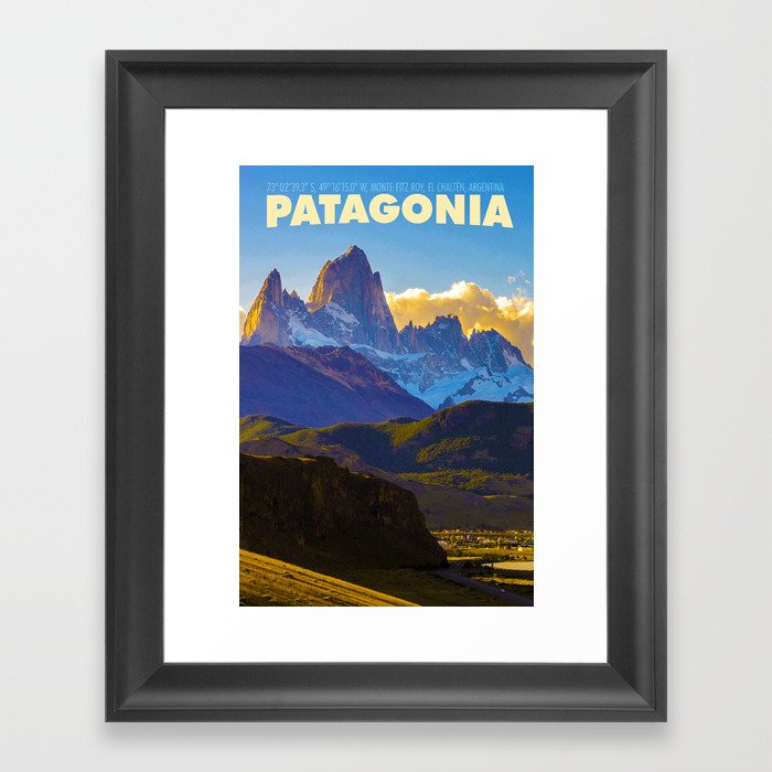 Patagonia Travel Poster Framed Art Print
