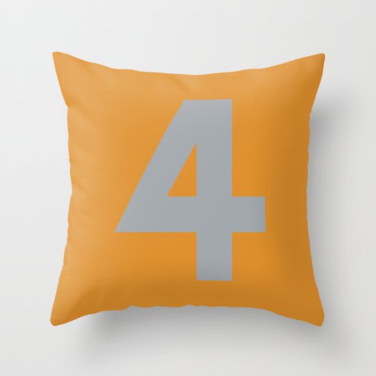 Number 4 Throw Pillow