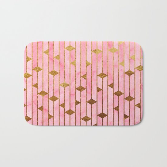 Pink Marble Skyscrapers Bath Mat