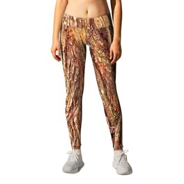 Old Gnarled Ficus Tree Trunk and Aerial Roots Texture Leggings | Old, Twisted, Texture, Roots, Tree, Rough, Trunk, Tropical, Natural, Wood 
