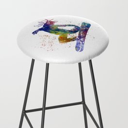 silhouette of young man snowboarder in watercolor Bar Stool