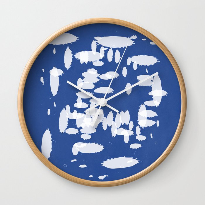 Abstract Splash Navy Blue Wall Clock