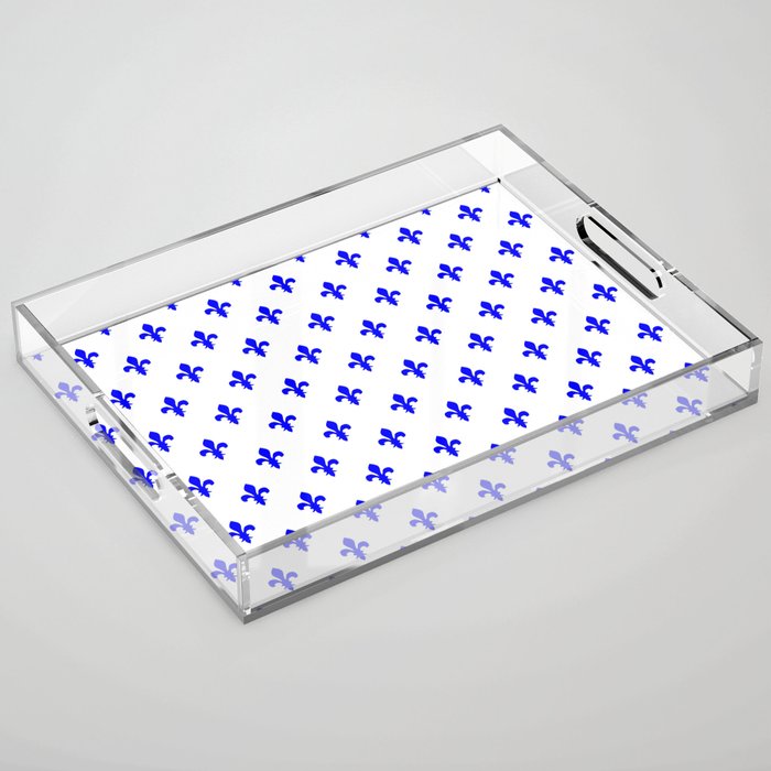 Fleur-de-Lis (Blue & White Pattern) Acrylic Tray