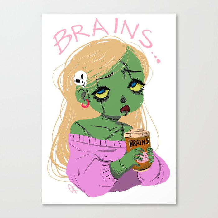 Zombie girl Canvas Print