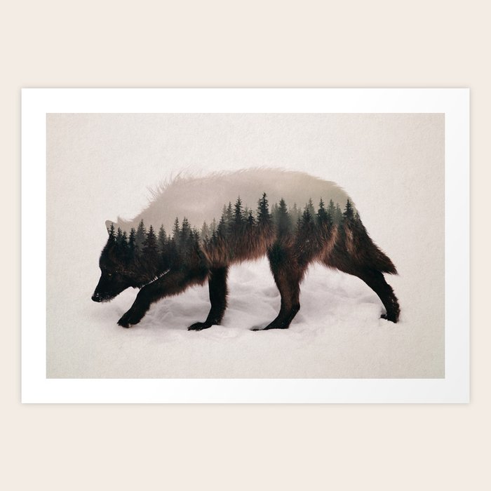 Black Wolf Art Print by andreaslie | Society6