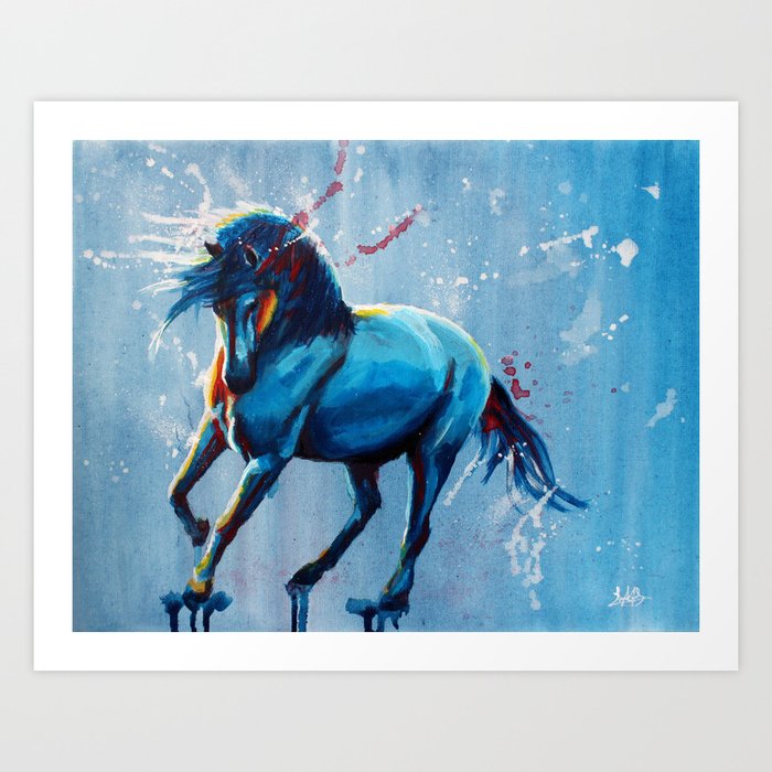 Wild Elegance - Original horse acrylic painting Art Print