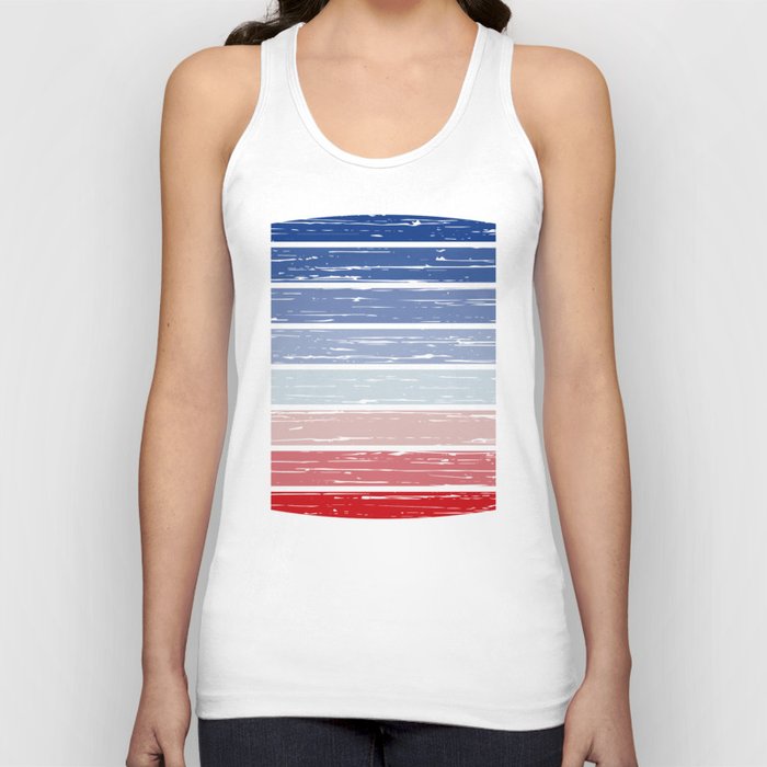 Contemporary blue and red tones rustic wood with white background Tank Top