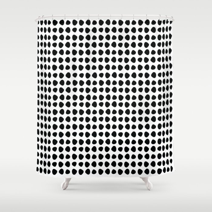 black & white polka dotz Shower Curtain