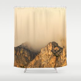 Fog in the Dolomites mountain Shower Curtain