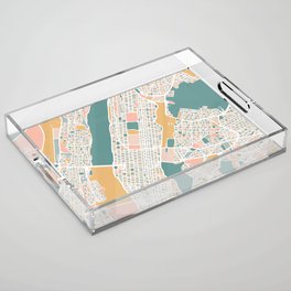 Manhattan New York Map Art Acrylic Tray