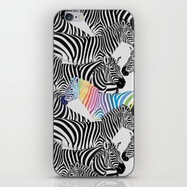 Stand With Pride Rainbow Zebras iPhone Skin