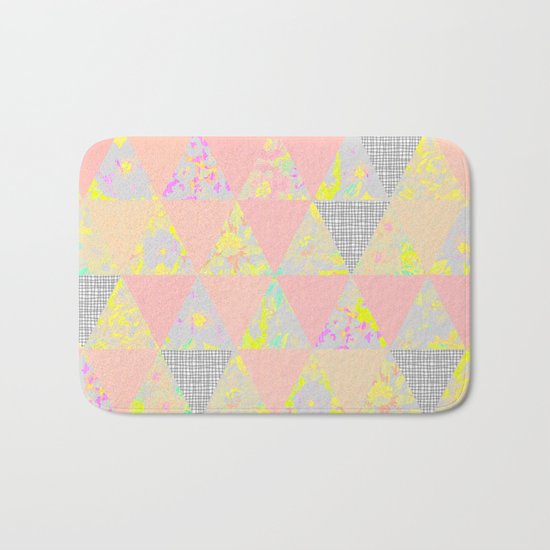 PASTEL NEON GEO FLORALS Bath Mat