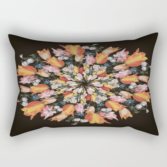 Flemish Floral Mandala 2 Rectangular Pillow