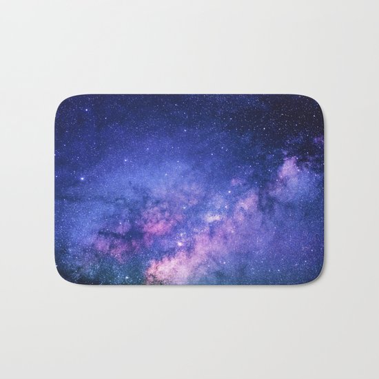 Galaxy, Blue Purple Night Sky, Universe Bath Mat